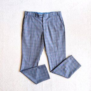 Men's Penguin by Munsingwear Blue Glen Plaid Wool Blend Dress Pants Trousers 36W